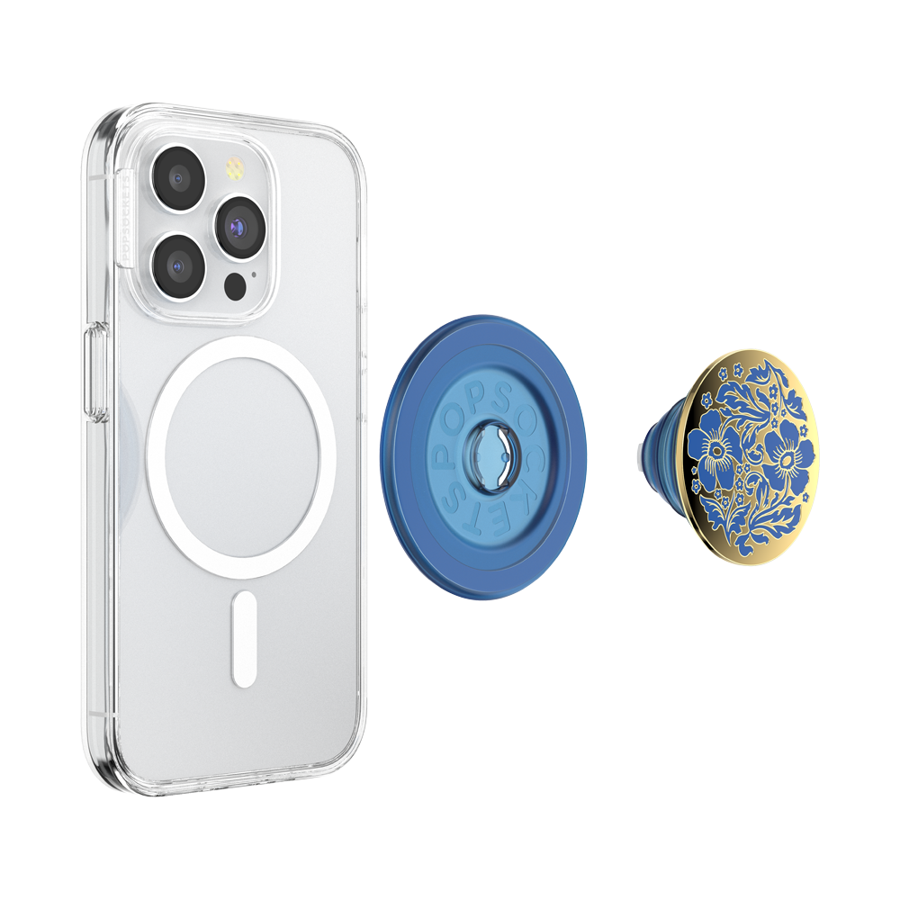 PopSockets - PopGrip MagSafe - Enamel Lace Vermeer Blue