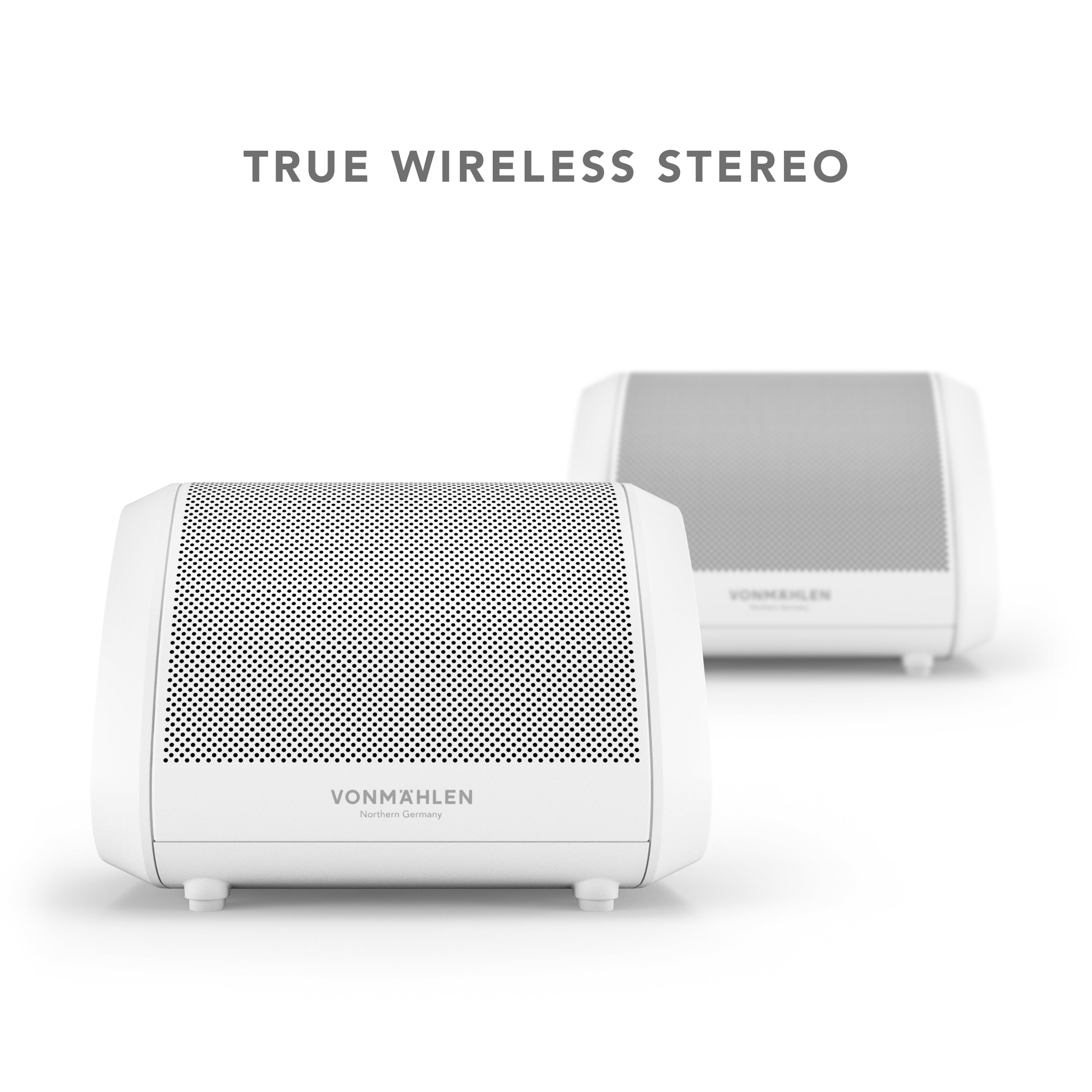 Vonmaehlen Air Beats Mini Portable Bluetooth Speaker iPX7 Dual Pairing - White
