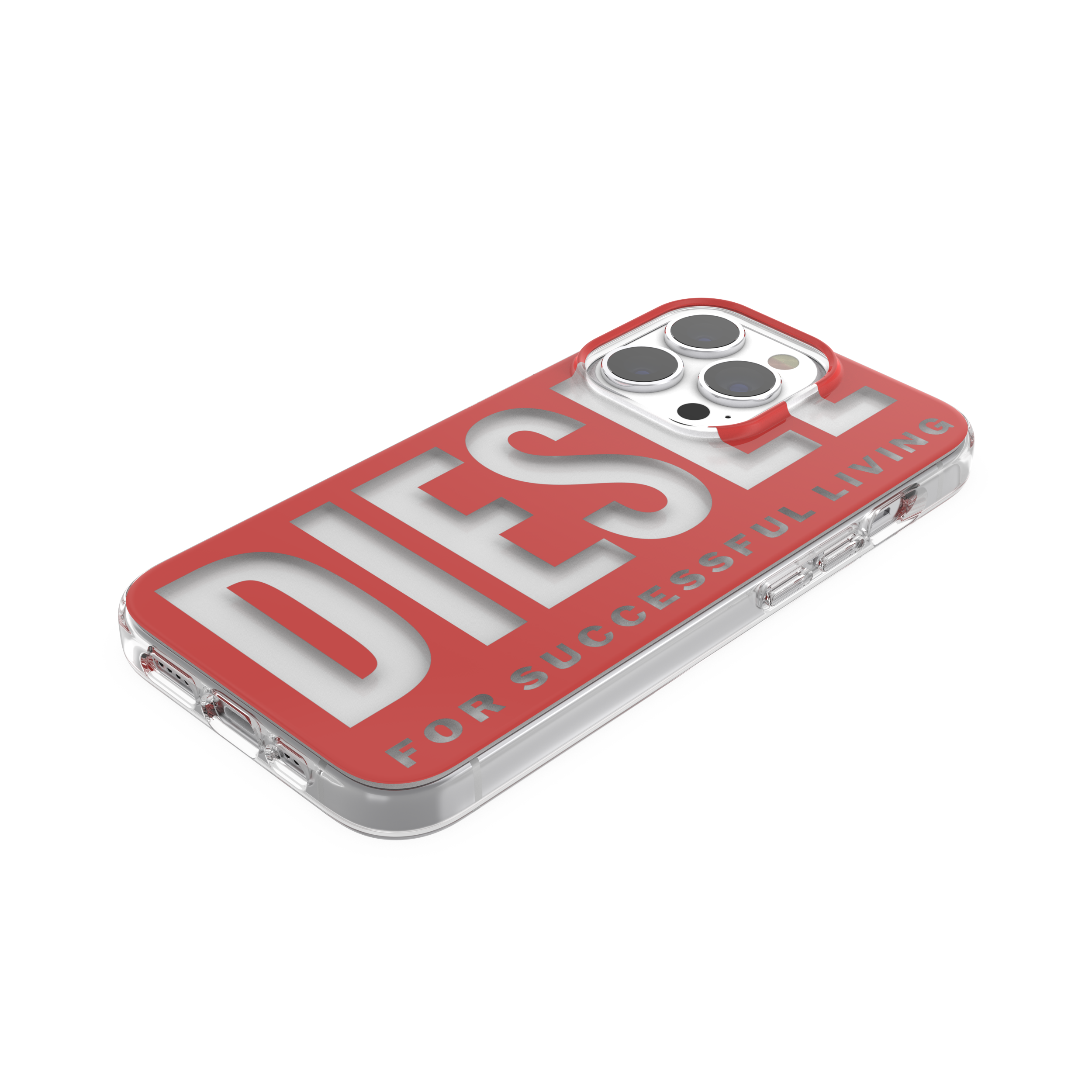 Diesel Snap Phone Case For iPhone 13/13 Pro (Duo Compatiable) - Red | Clear