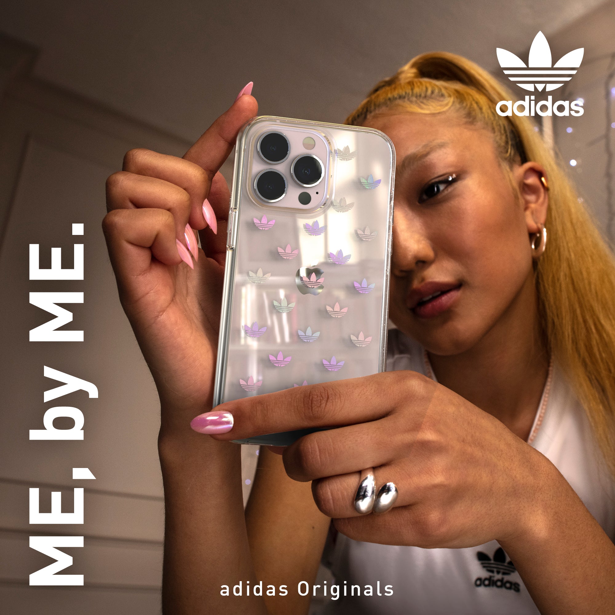 Adidas Originals Snap Phone Case For iPhone 14 Plus - Holographic/Clear