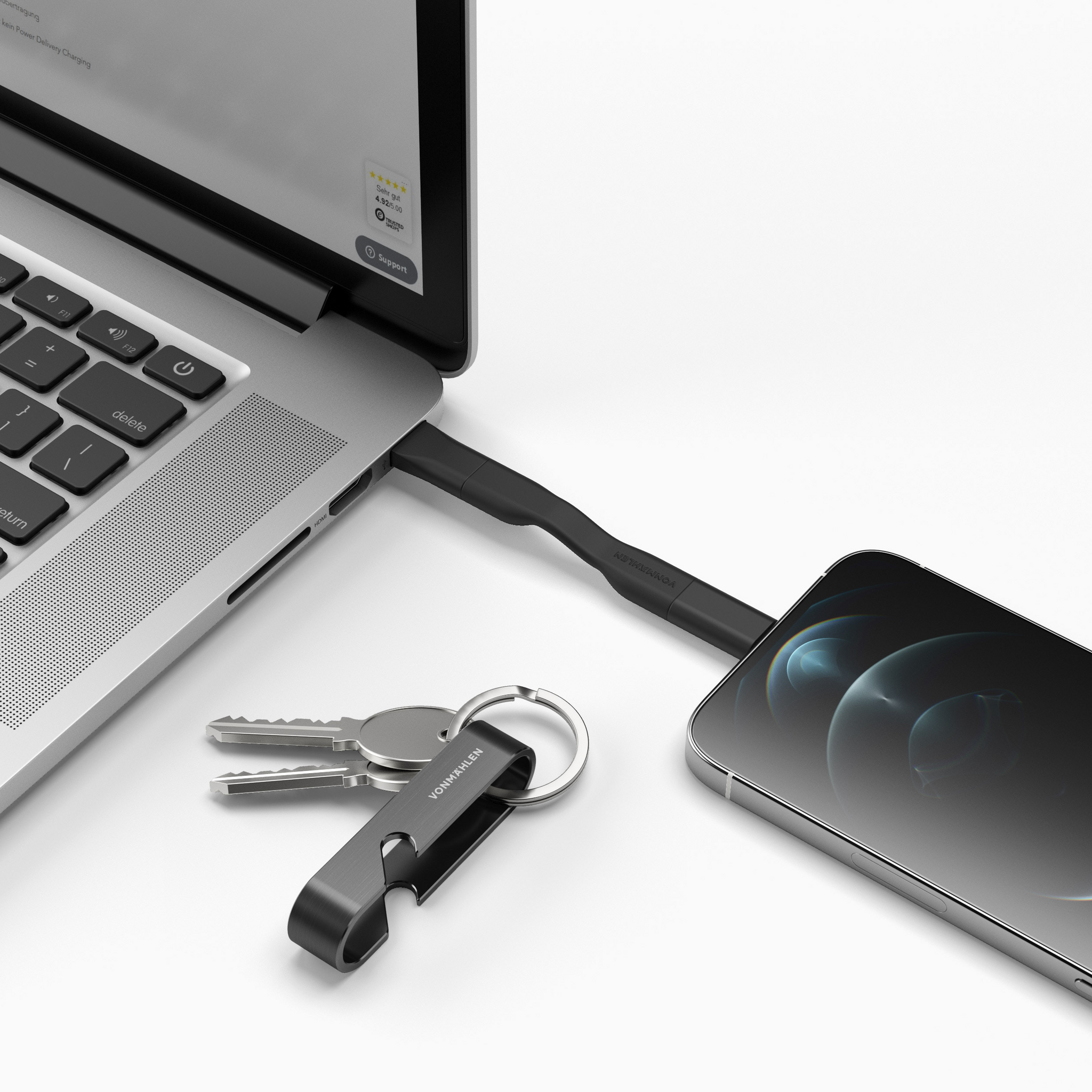 Vonmaehlen High Six  6in1 Type-C Charging Cable Micro/USB-A/Lighting - Black