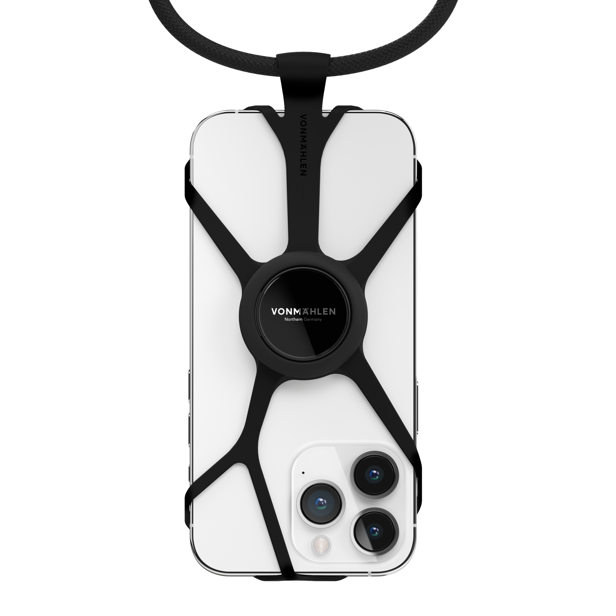 Vonmaehlen Infinity Plus Universal Phone Case Strap Lanyard + Backflip Grip/Holder - Black