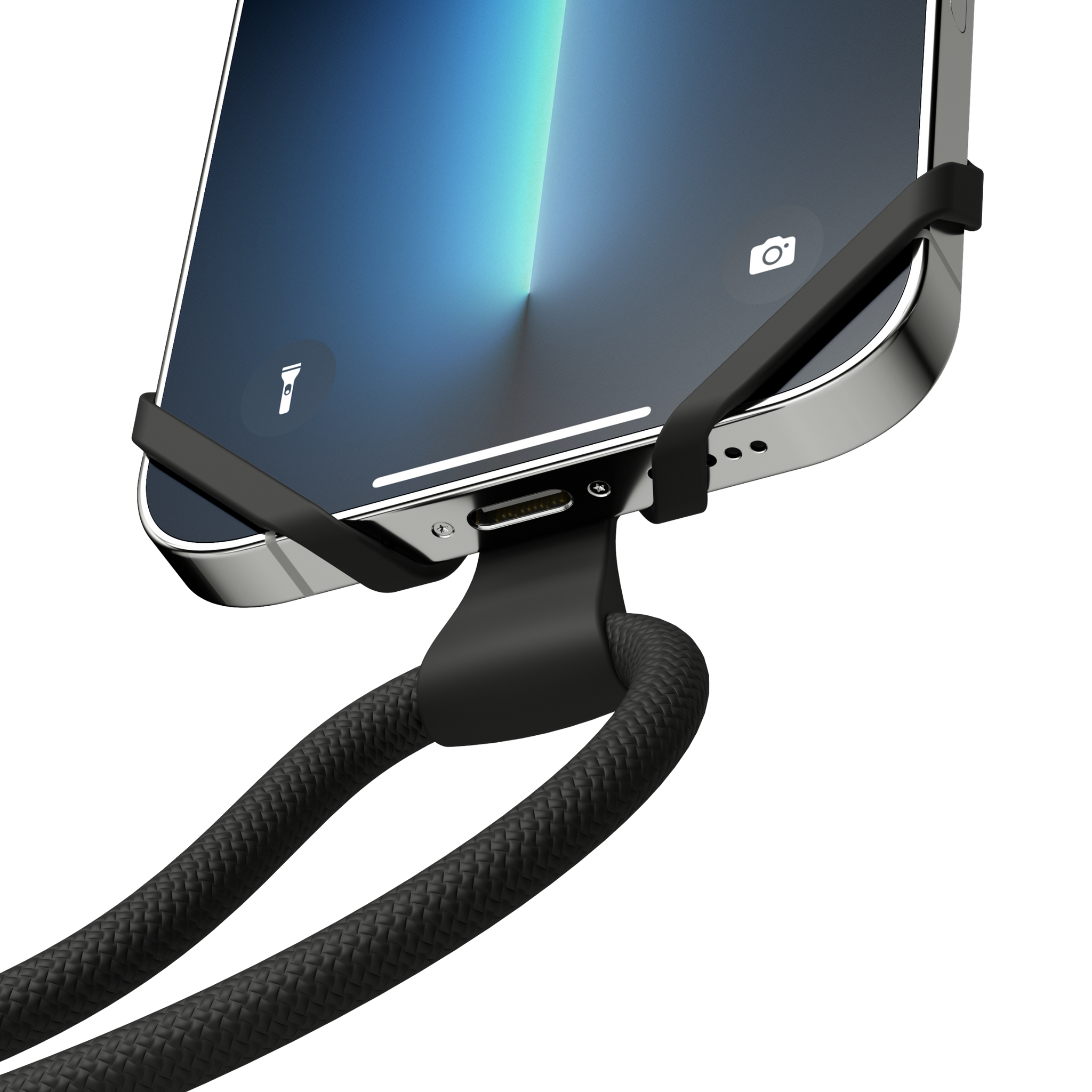 Vonmaehlen Infinity Plus Universal Phone Case Strap Lanyard + Backflip Grip/Holder - Black