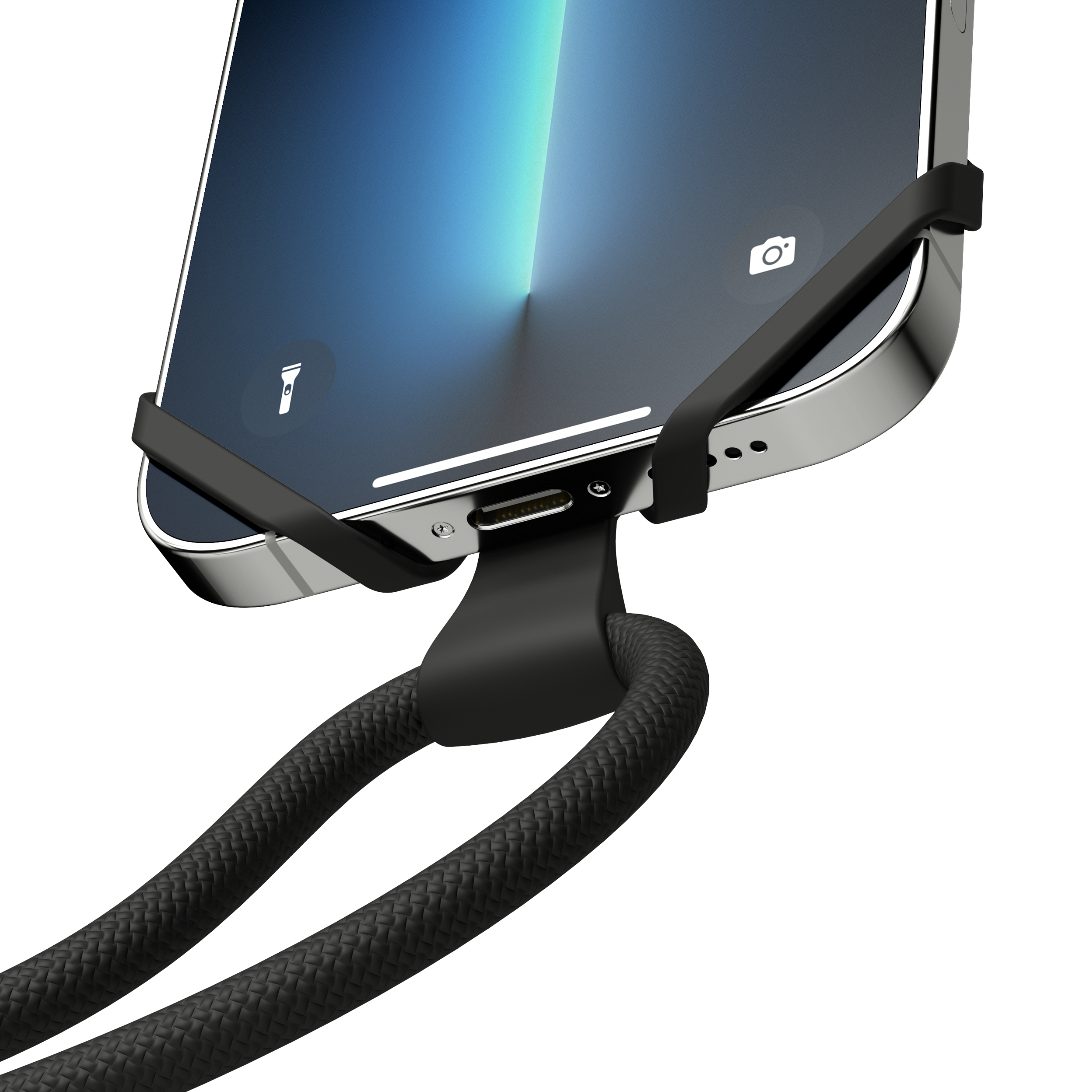 Vonmaehlen Infinity Plus Universal Phone Case Strap Lanyard + Backflip Grip/Holder - Black