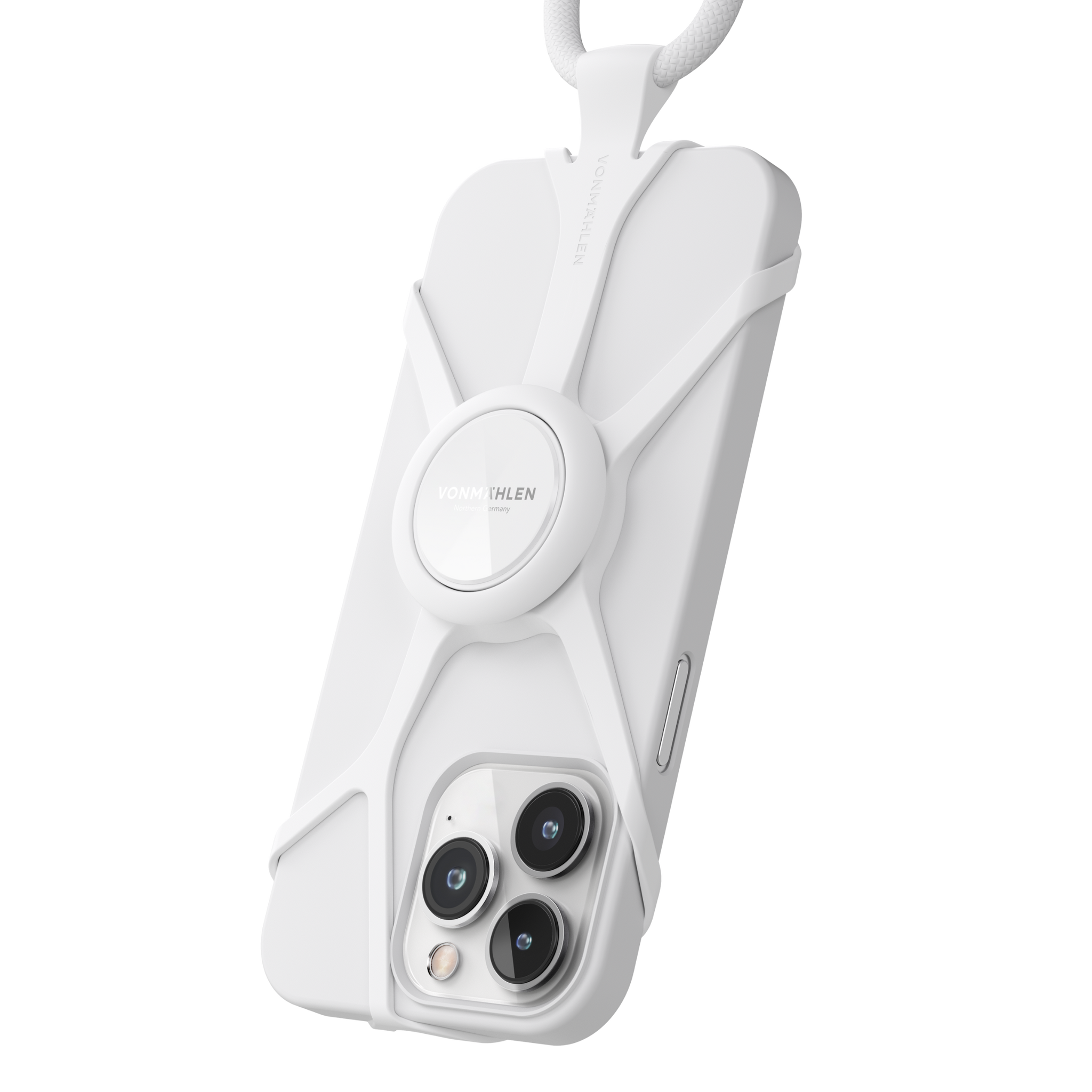 Vonmaehlen Infinity Plus Universal Phone Case Strap Lanyard + Backflip Grip/Holder - White