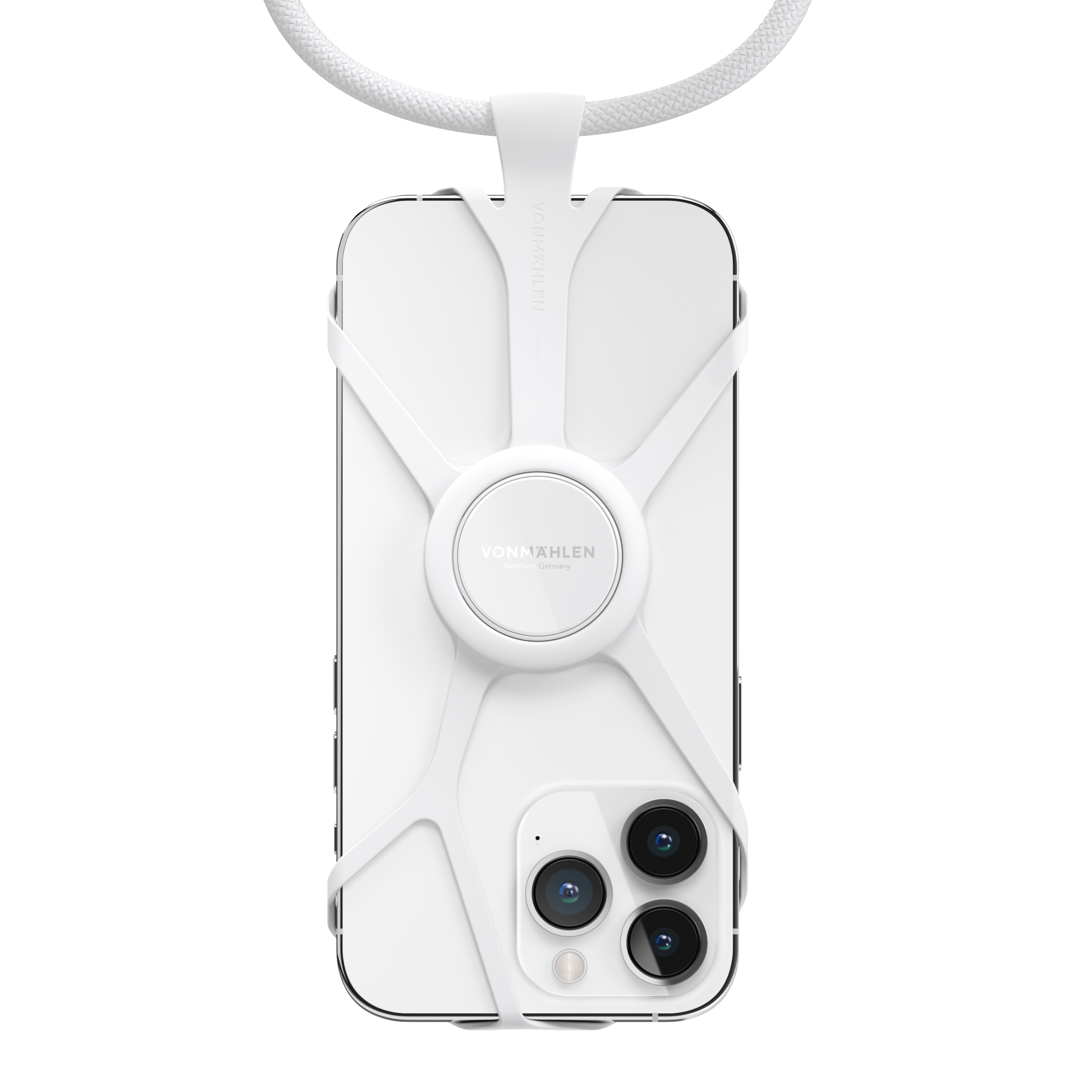 Vonmaehlen Infinity Plus Universal Phone Case Strap Lanyard + Backflip Grip/Holder - White