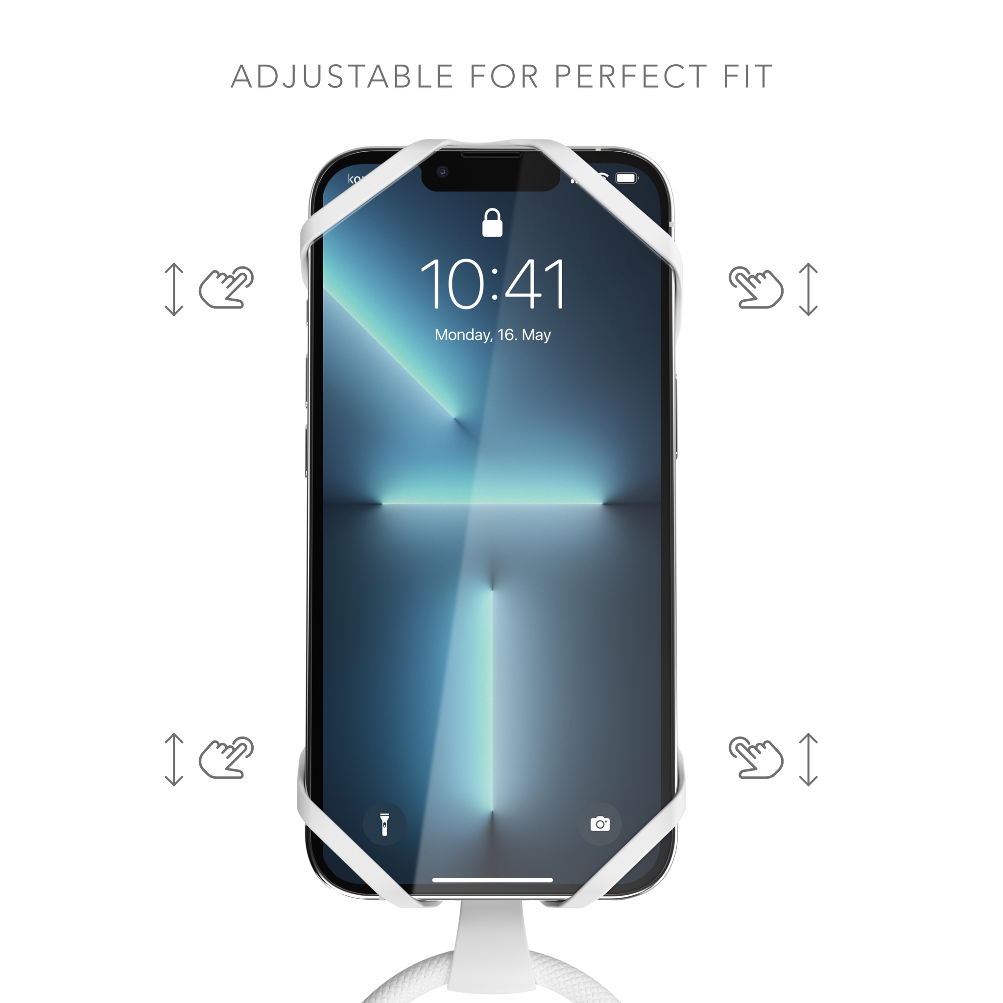 Vonmaehlen Infinity Plus Universal Phone Case Strap Lanyard + Backflip Grip/Holder - White