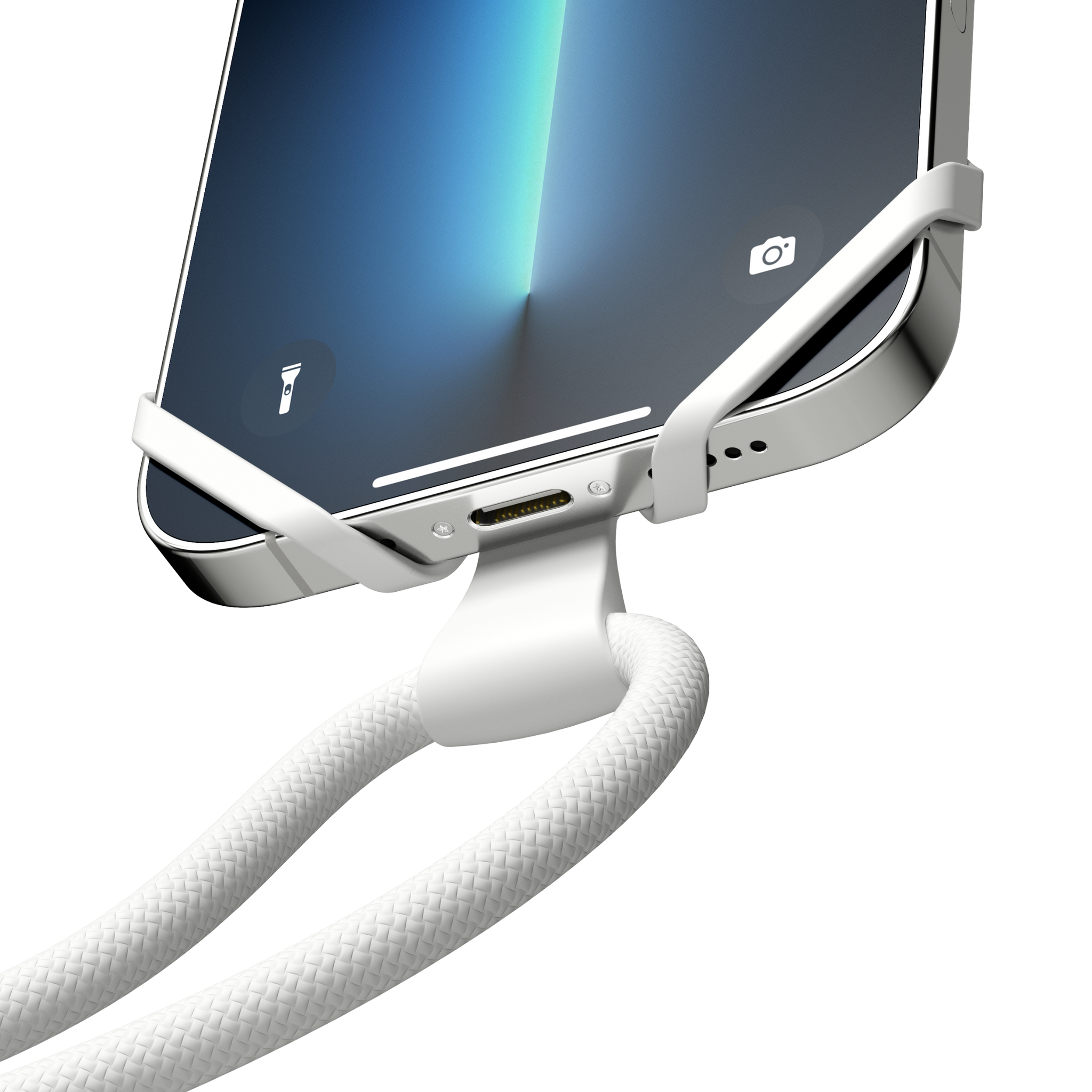 Vonmaehlen Infinity Plus Universal Phone Case Strap Lanyard + Backflip Grip/Holder - White