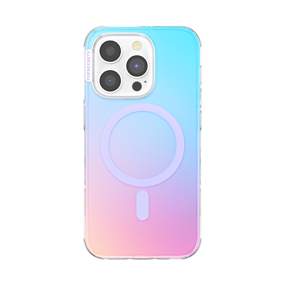 PopSockets PopCase MagSafe for iPhone 14 Pro - White Iridescent