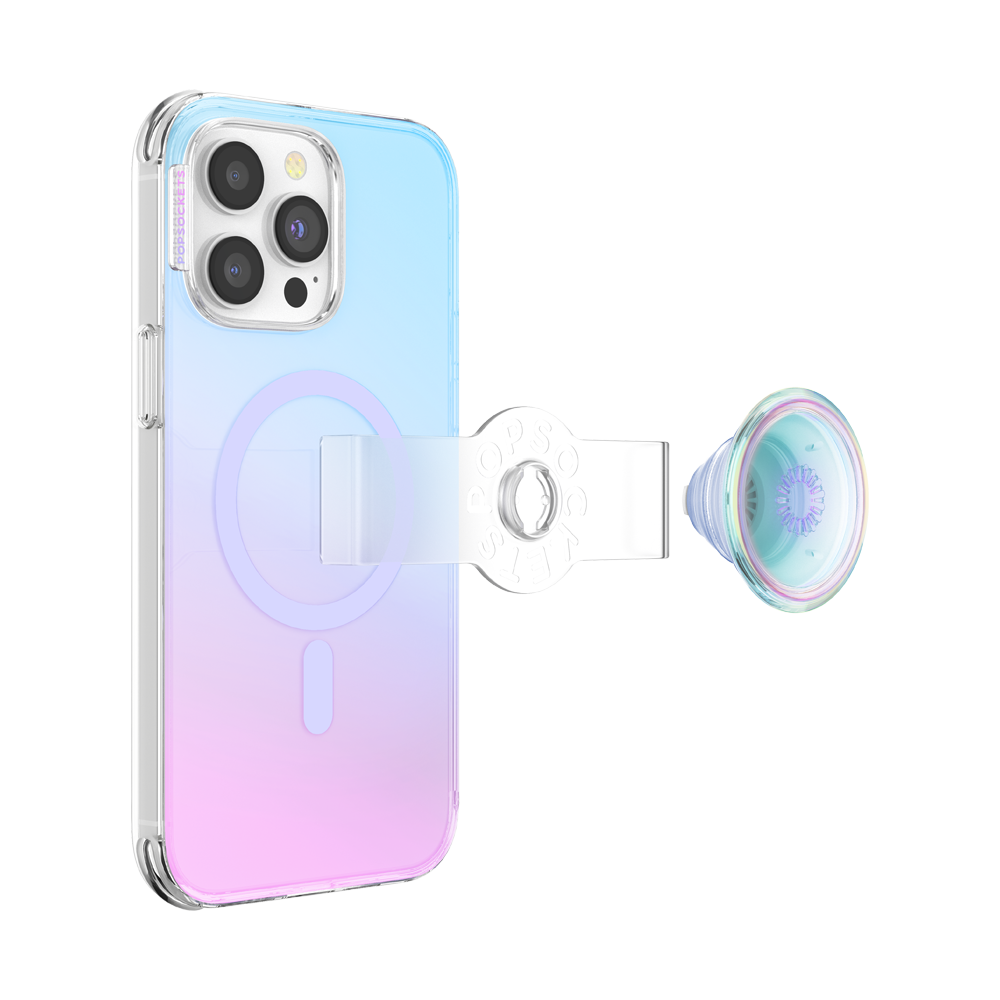 PopSockets PopCase MagSafe for iPhone 14 Pro Max - White Iridescent